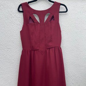 Women's Medium Cotton Candy Tobi Wine/Red "Pippy Cutout" Dress